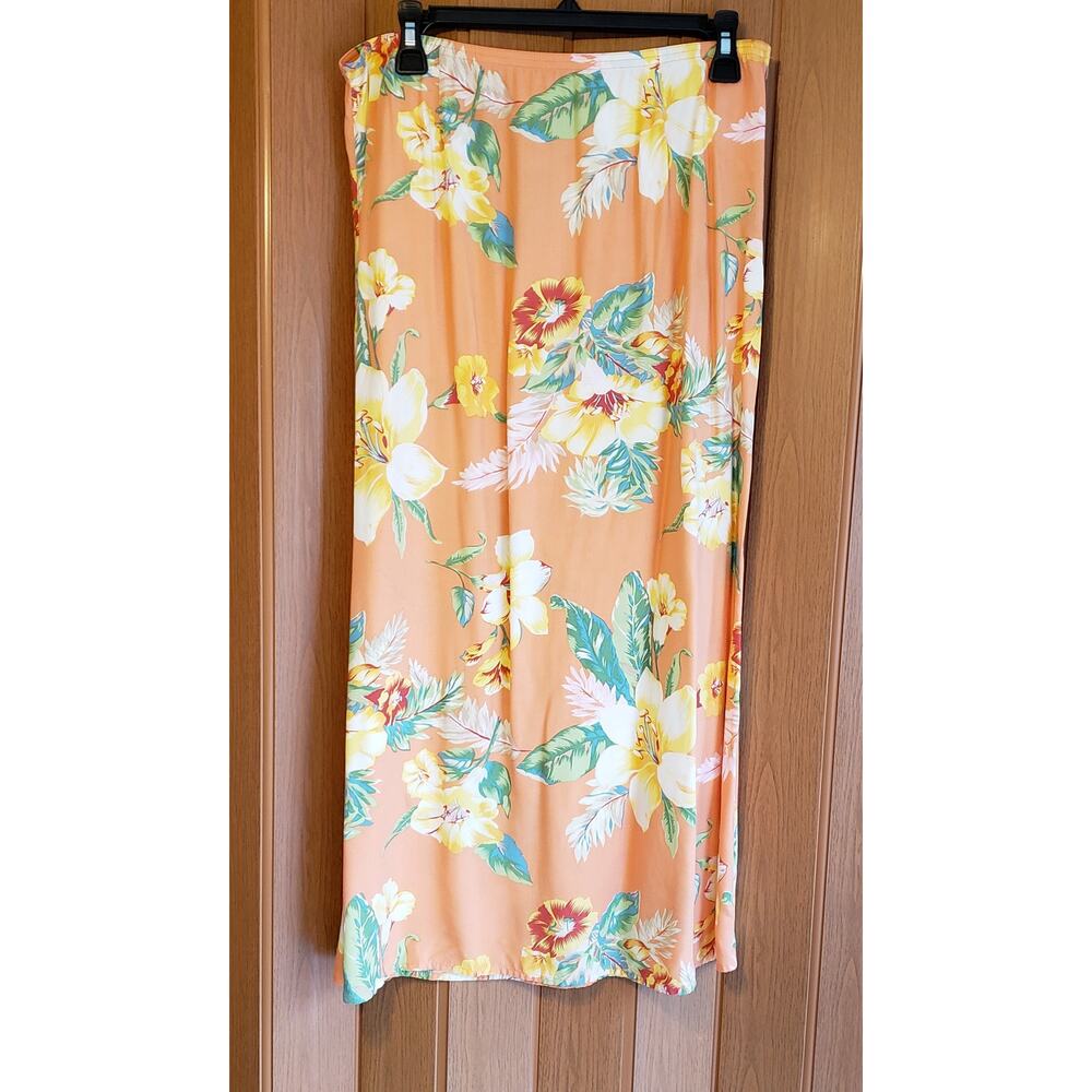 Liz Claiborne size 10 tangerine floral print skirt